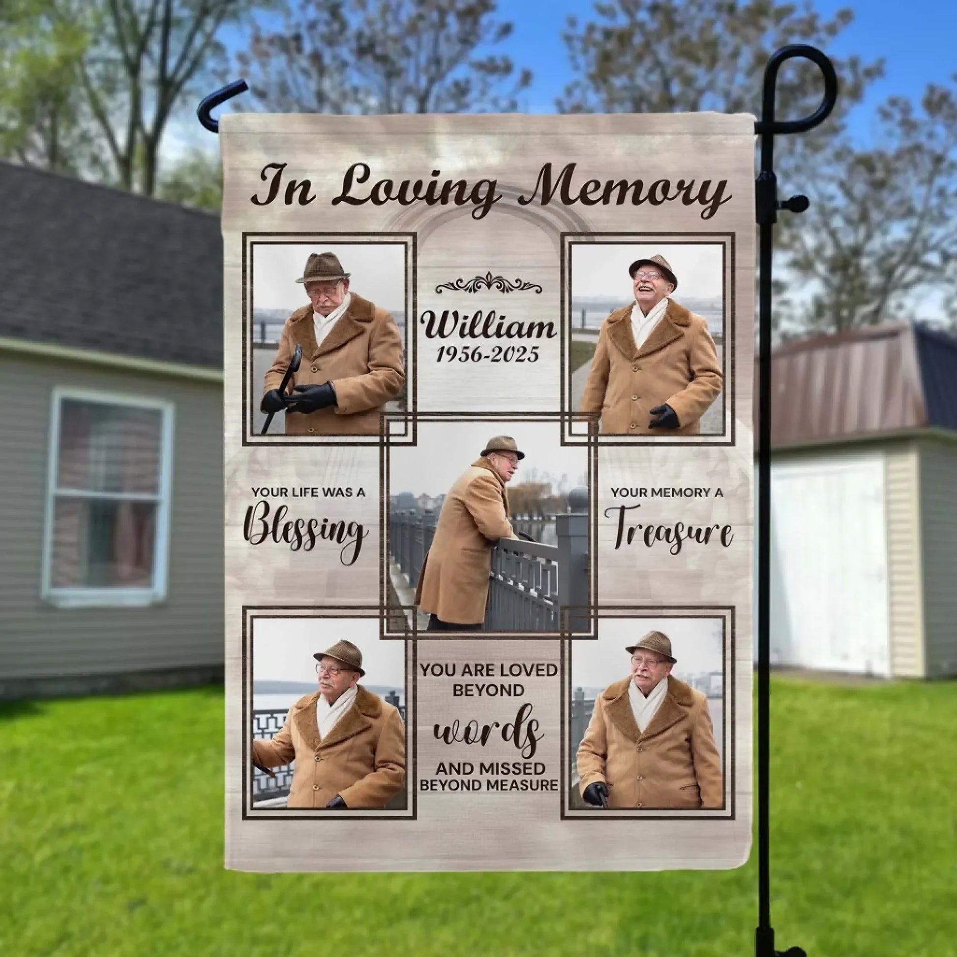 In Loving Memory Your Life Was A Blessing - Personalized Garden Flag, Memorial Gift, Bereavement Gift For Loss Of Loved One