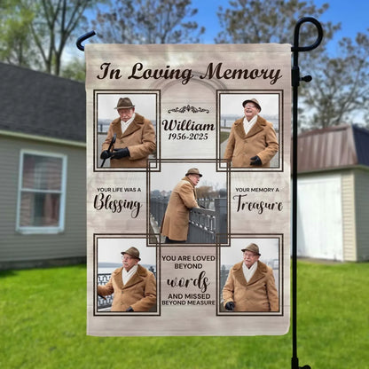 In Loving Memory Your Life Was A Blessing - Personalized Garden Flag, Memorial Gift, Bereavement Gift For Loss Of Loved One