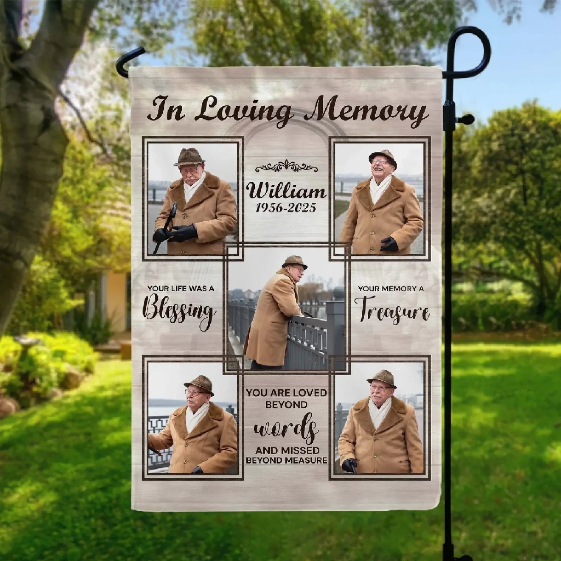 In Loving Memory Your Life Was A Blessing - Personalized Garden Flag, Memorial Gift, Bereavement Gift For Loss Of Loved One