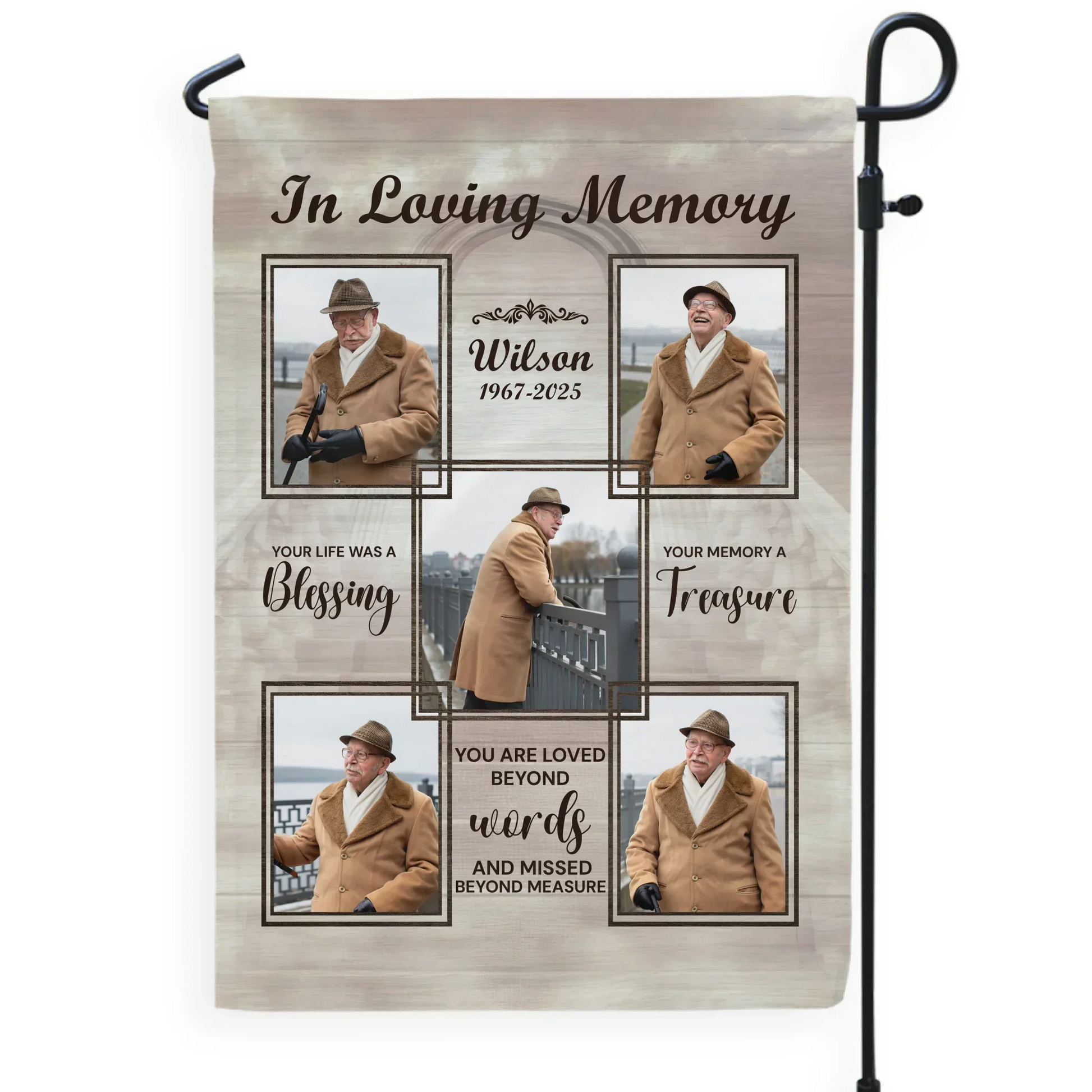 In Loving Memory Your Life Was A Blessing - Personalized Garden Flag, Memorial Gift, Bereavement Gift For Loss Of Loved One