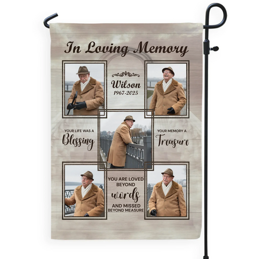 In Loving Memory Your Life Was A Blessing - Personalized Garden Flag, Memorial Gift, Bereavement Gift For Loss Of Loved One