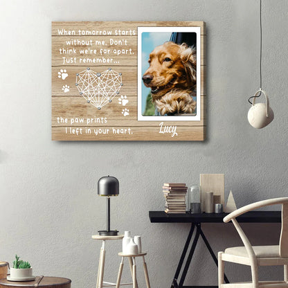 Dog Loss Gift – Personalized Pet Memorial Canvas, Custom Photo & Name