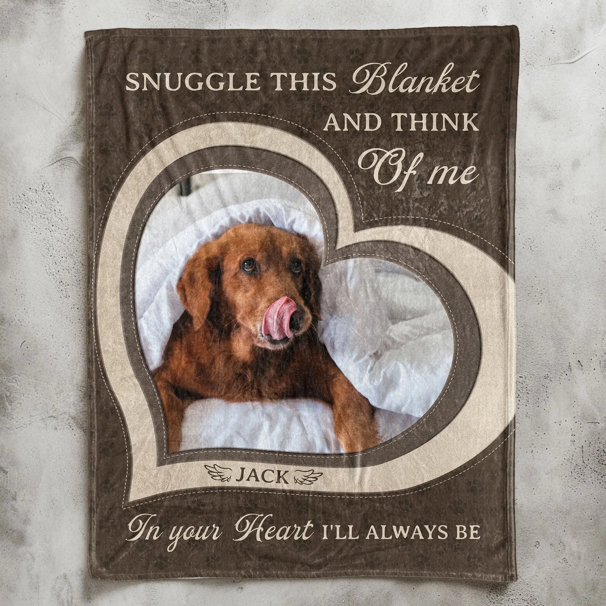 Personalized Dog Memorial Blanket – Snuggle This and Think of Me - PersonalizedFury