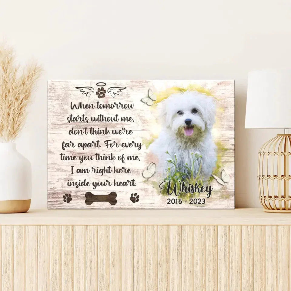 Dog Memorial Canvas with Photo – Personalized Pet Loss Gift - PersonalizedFury