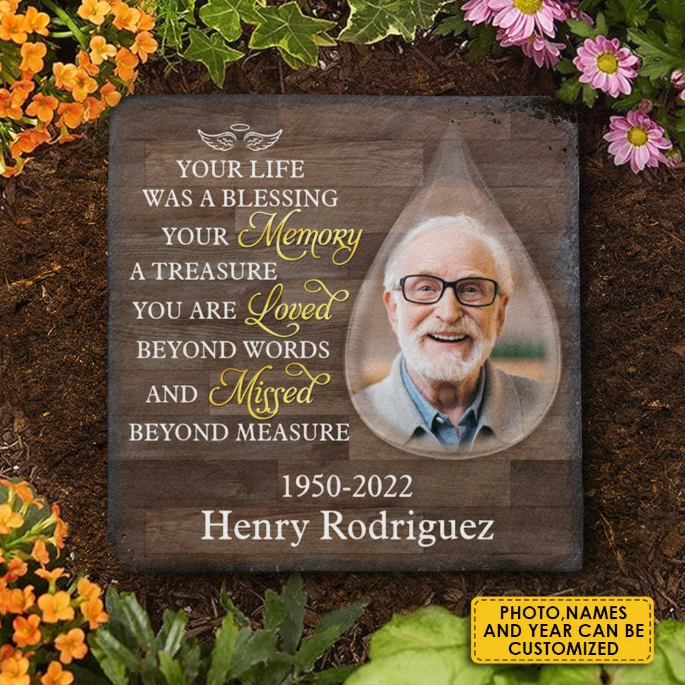 You Are Loved Beyond Words And Missed Beyond Measure - Personalized Memorial Stone, Human Grave Marker - Upload Image, Memorial Gift, Sympathy Gift
