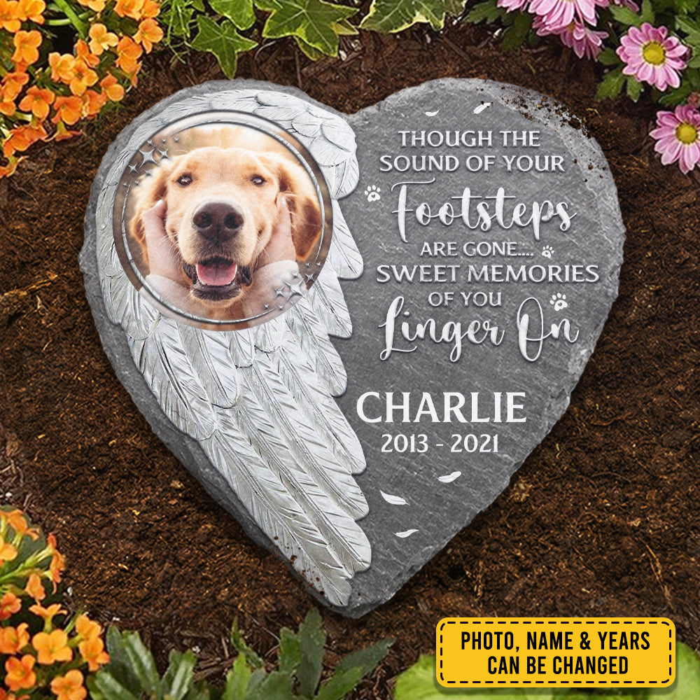 Sweet Memories Of Your Linger On - Personalized Memorial Stone, Pet Grave Marker - Upload Image, Memorial Gift, Sympathy Gift