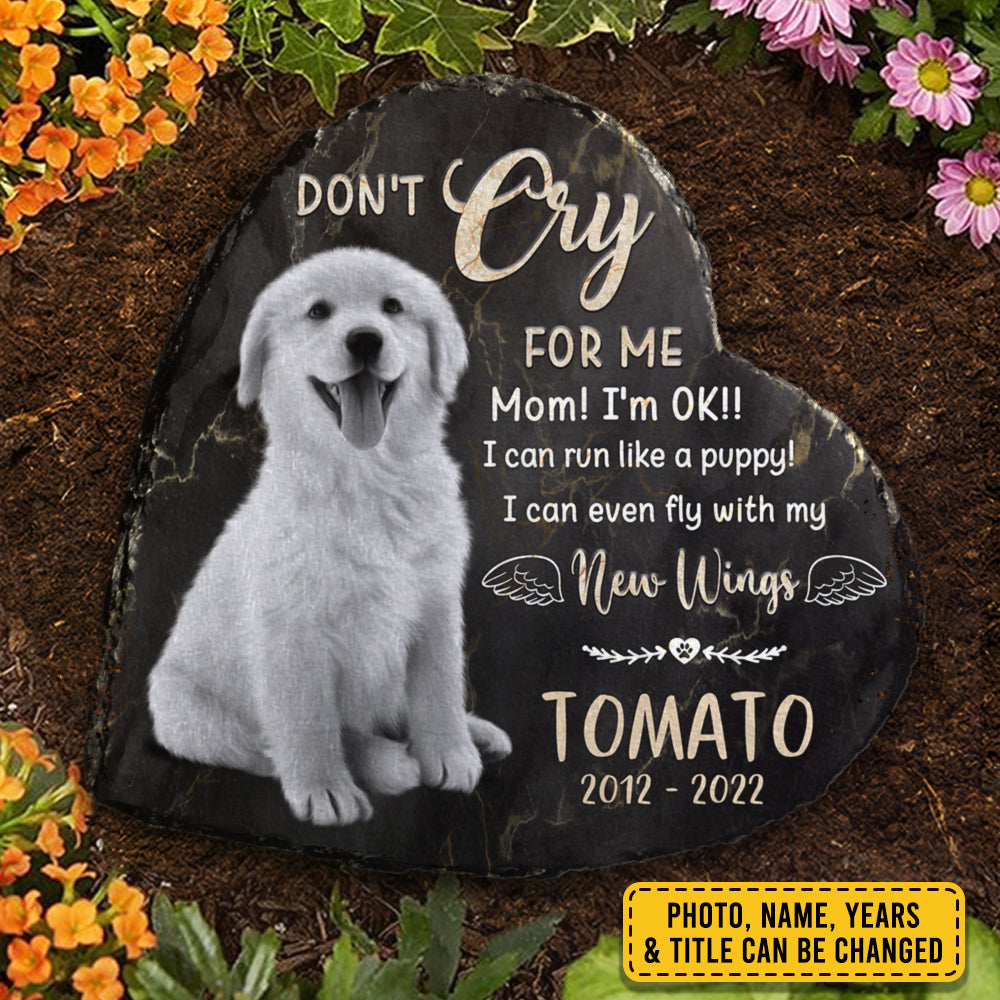 I Can Even Fly With My New Wings - Personalized Memorial Stone, Pet Grave Marker - Upload Image, Memorial Gift, Sympathy Gift