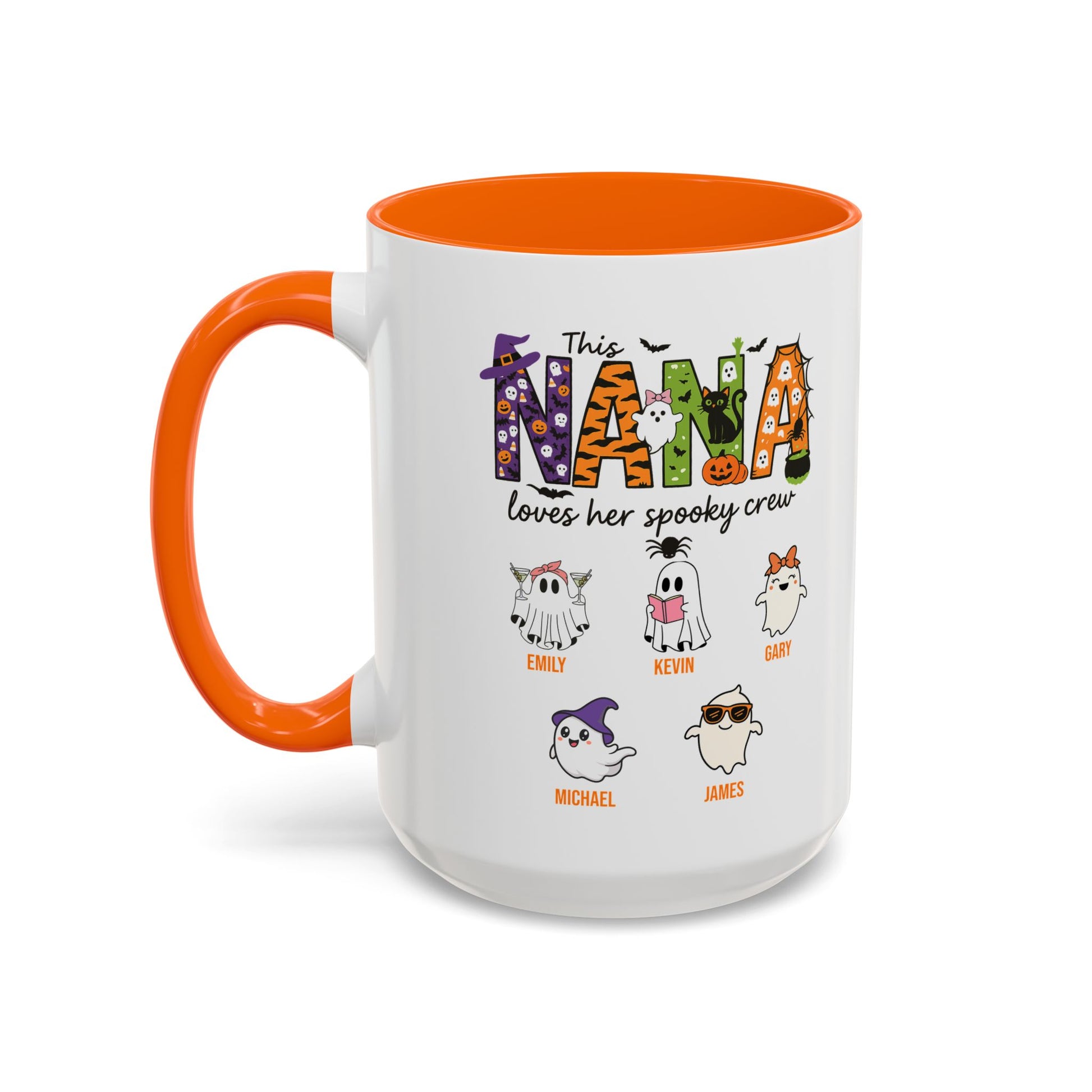 Nana Loves Her Spooky Crew Accent Mug – Personalized Halloween Gift - PersonalizedFury
