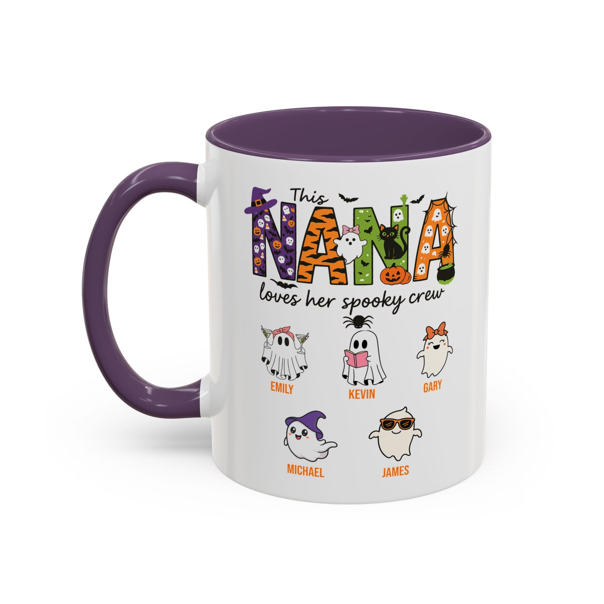 Nana Loves Her Spooky Crew Accent Mug – Personalized Halloween Gift - PersonalizedFury