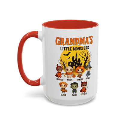 Grandma's Little Monsters Accent Coffee Mug - PersonalizedFury