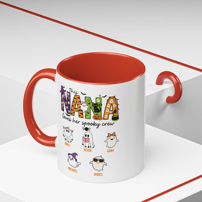 Nana Loves Her Spooky Crew Accent Mug – Personalized Halloween Gift - PersonalizedFury