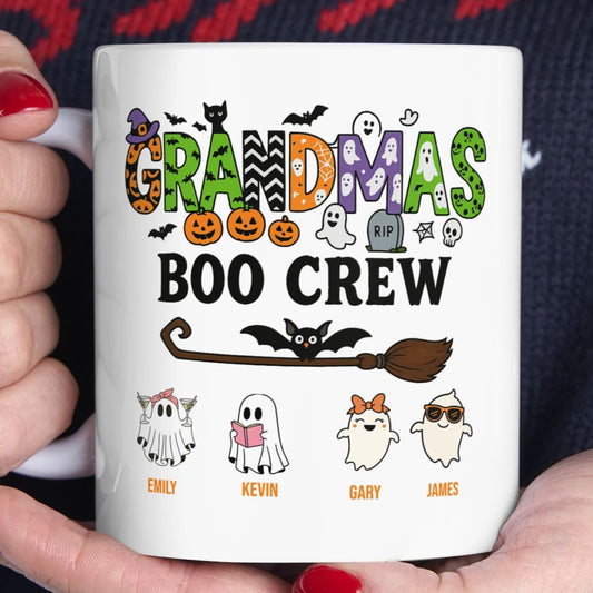 Grandma’s Boo Crew Coffee Mug – Personalized Halloween Gift with Names - PersonalizedFury