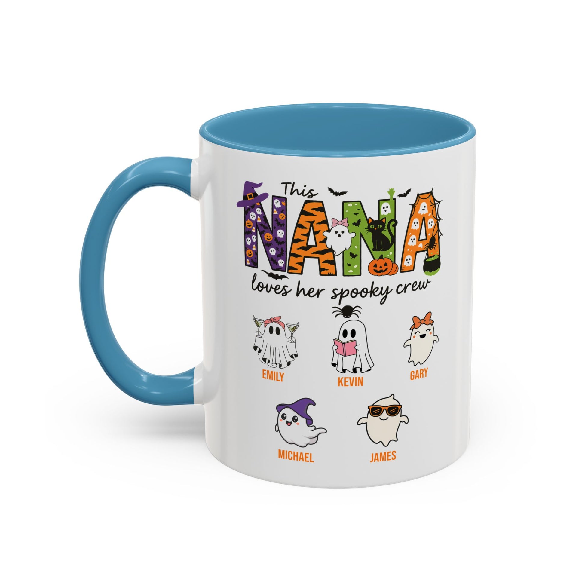 Nana Loves Her Spooky Crew Accent Mug – Personalized Halloween Gift - PersonalizedFury