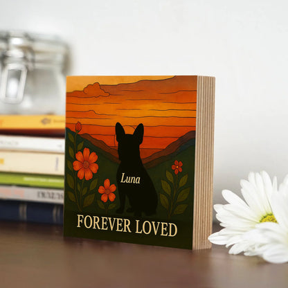 Dog Memorial Wooden Frame – Forever Loved Pet Loss Photo Gift