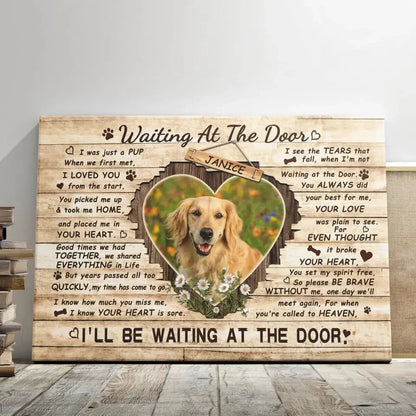 Custom Pet Memorial Canvas - Waiting At The Door Dog Loss Gift - PersonalizedFury