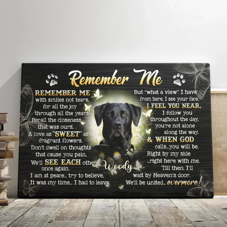 Pet Loss Gift – Custom Canvas with “Remember Me” Poem - PersonalizedFury