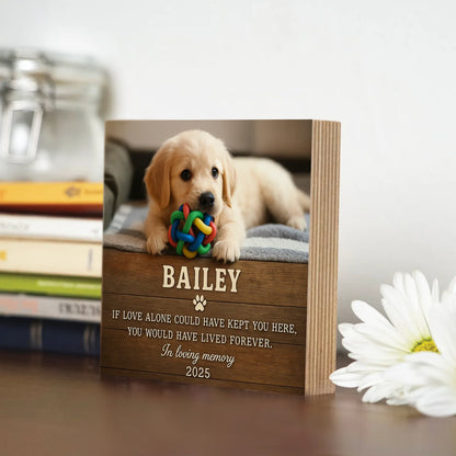 Pet Memorial Gift – Custom Wooden Photo Block with Pet’s Photo & Quote