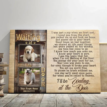 "Waiting at the Door" – Custom Dog Memorial Canvas With Photo & Name - PersonalizedFury