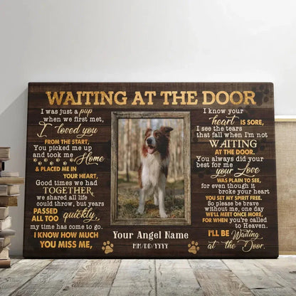Waiting at the Door – Custom Pet Memorial Canvas with Photo - PersonalizedFury