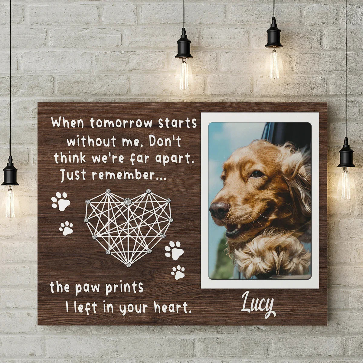 Custom Dog Memorial Gift – “When Tomorrow Starts Without Me” Canvas
