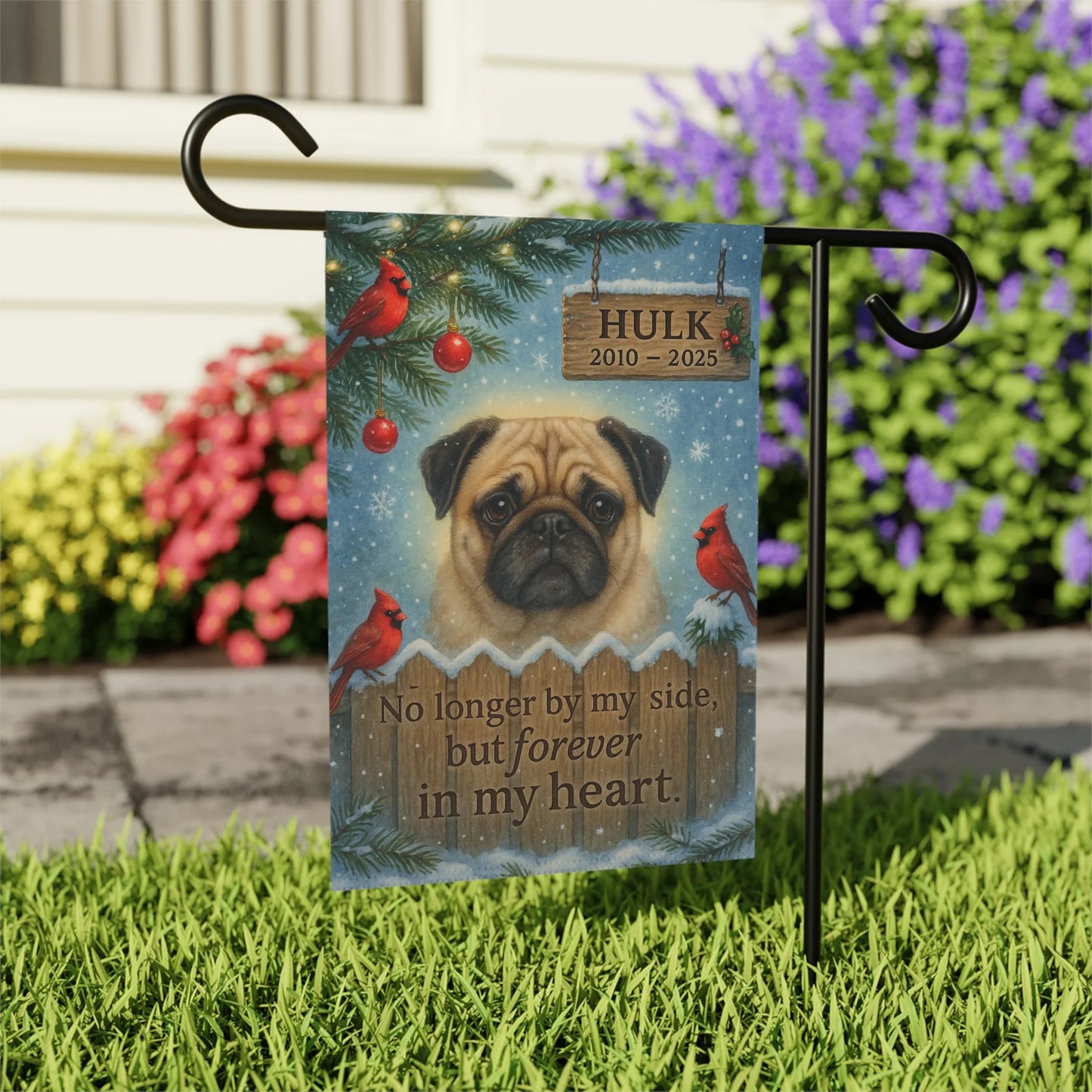 Personalized Dog Memorial Christmas Gift Flag