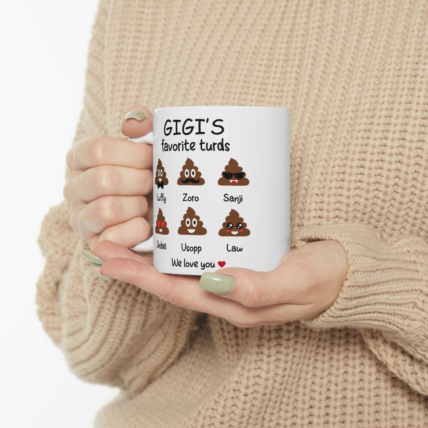 Personalized Gigi Gift - Funny Coffee Mug with Grandkids Names - PersonalizedFury