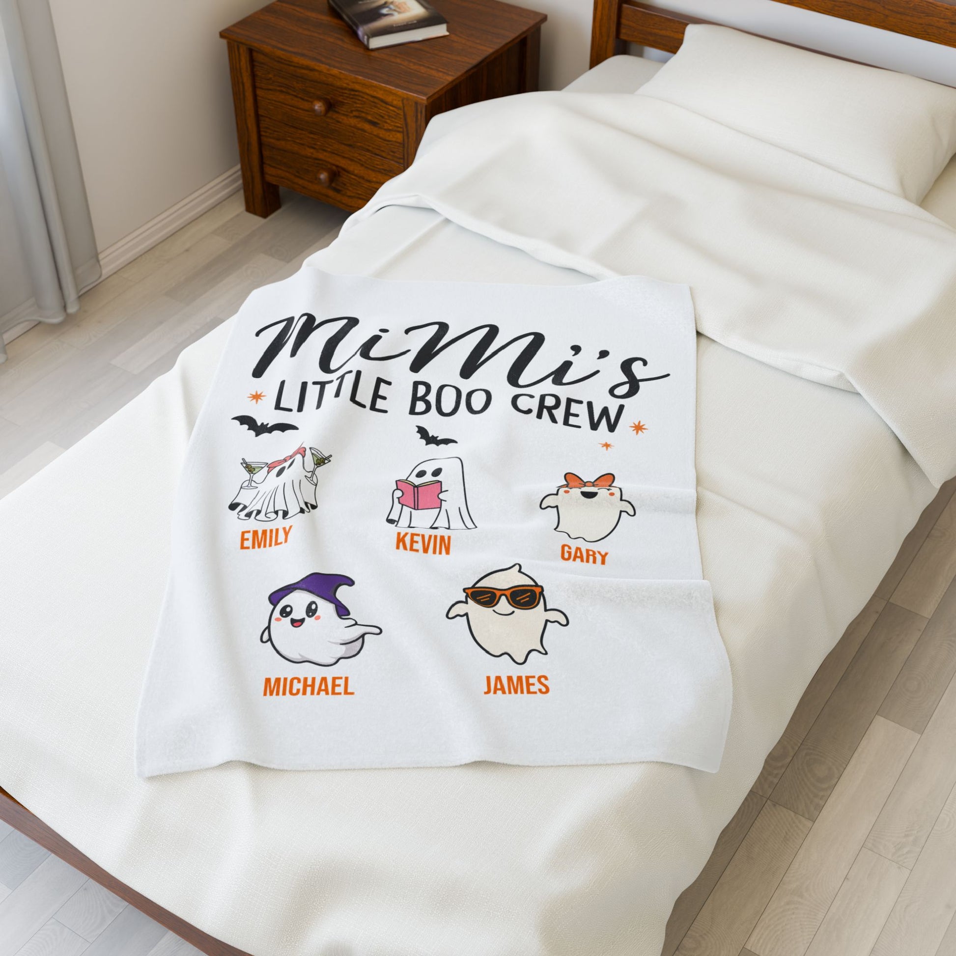 Mimi’s Little Boo Crew Blanket – Personalized Halloween Gift with Grandkids’ Names - PersonalizedFury