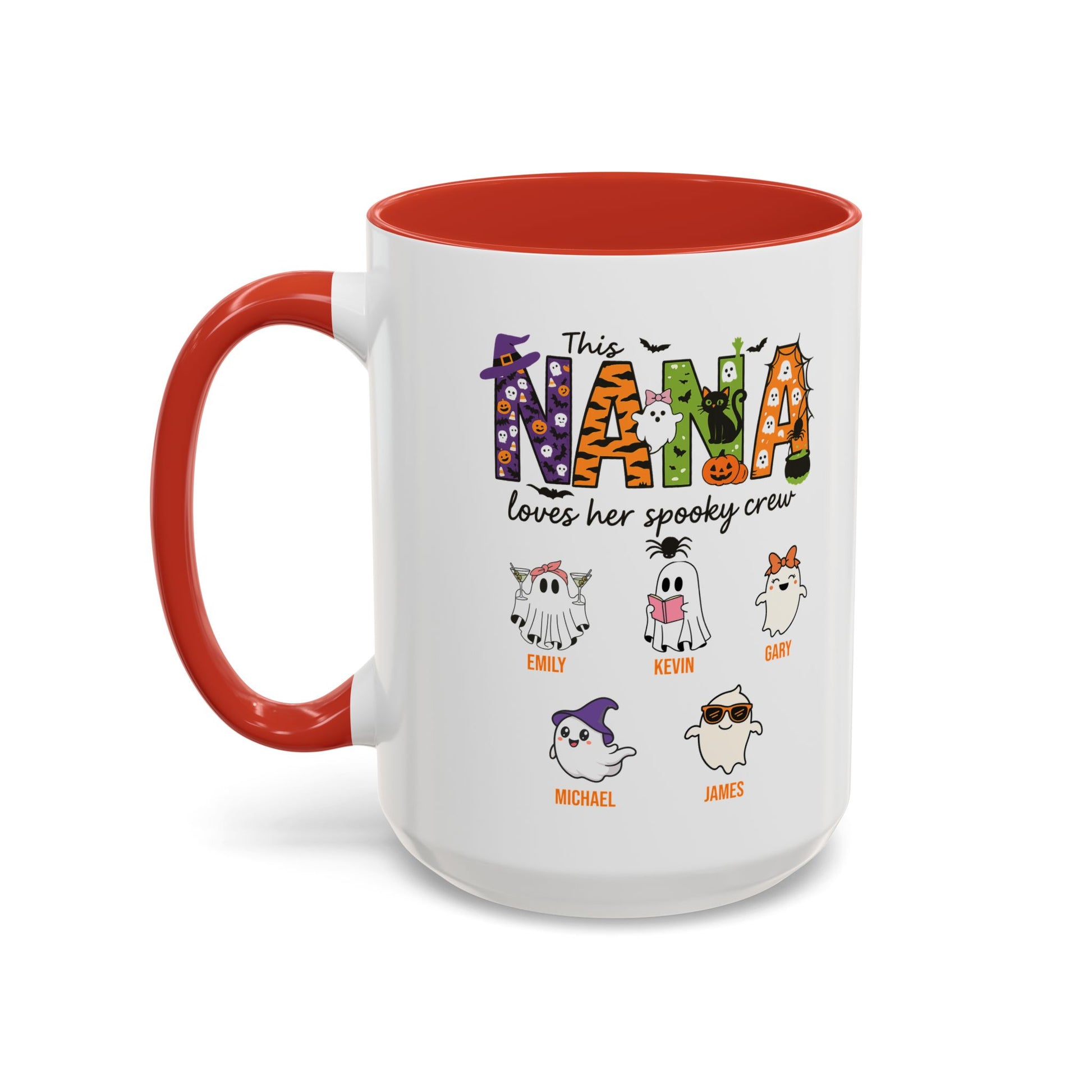 Nana Loves Her Spooky Crew Accent Mug – Personalized Halloween Gift - PersonalizedFury