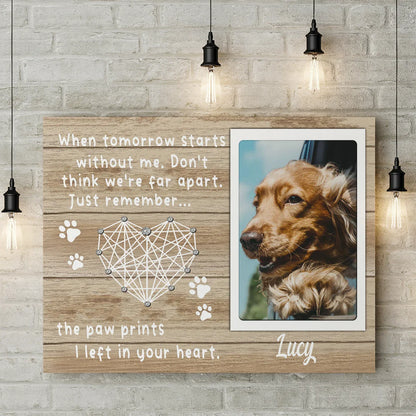 Dog Loss Gift – Personalized Pet Memorial Canvas, Custom Photo & Name