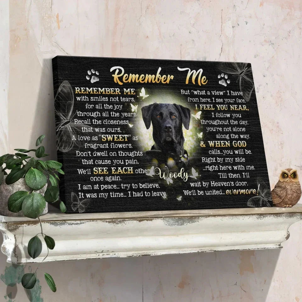 Pet Loss Gift – Custom Canvas with “Remember Me” Poem - PersonalizedFury