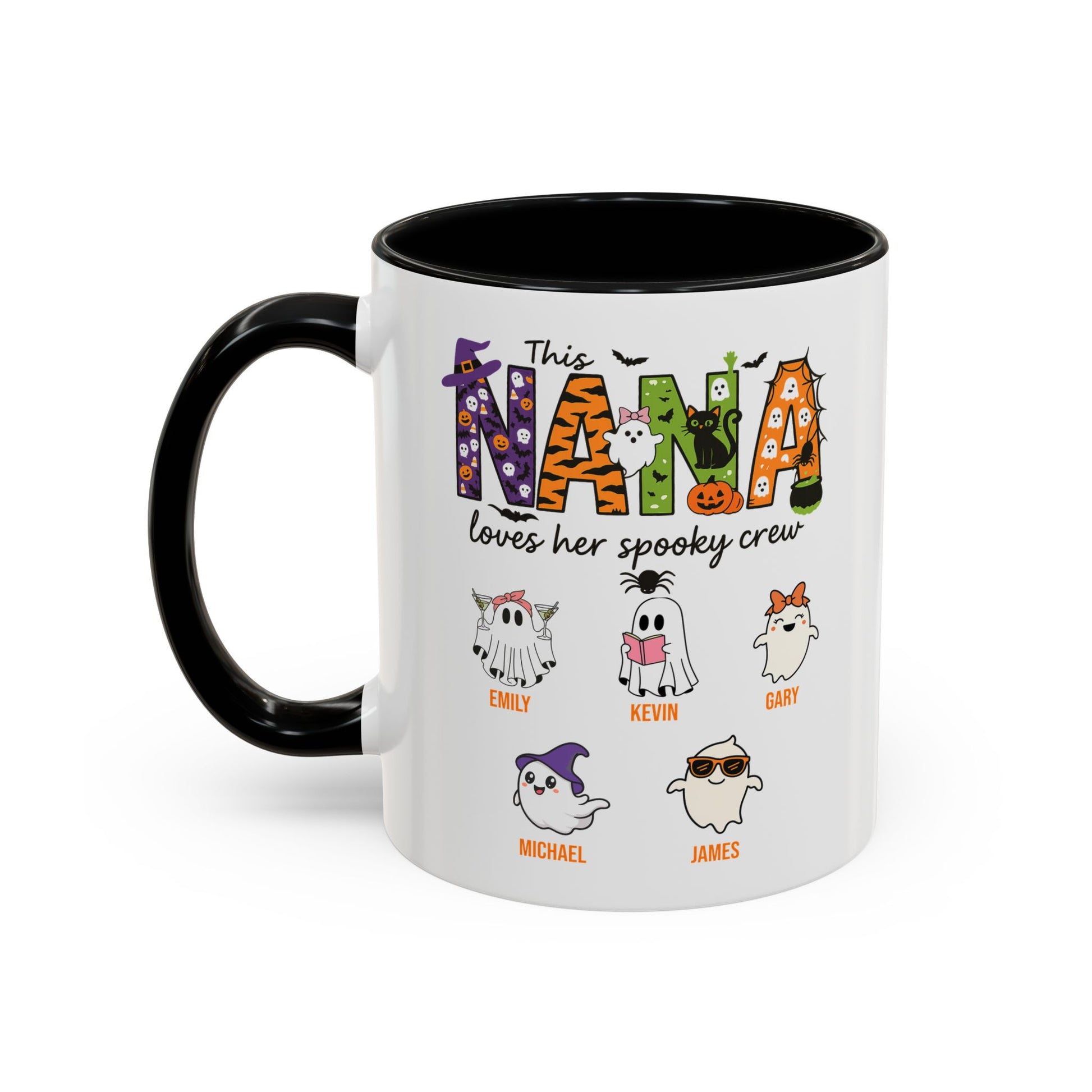 Nana Loves Her Spooky Crew Accent Mug – Personalized Halloween Gift - PersonalizedFury