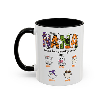 Nana Loves Her Spooky Crew Accent Mug – Personalized Halloween Gift - PersonalizedFury