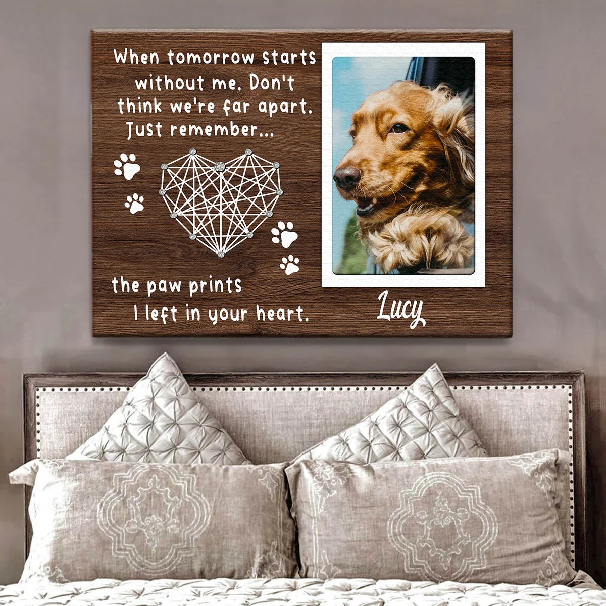 Custom Dog Memorial Gift – “When Tomorrow Starts Without Me” Canvas