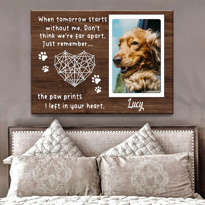 Custom Dog Memorial Gift – “When Tomorrow Starts Without Me” Canvas