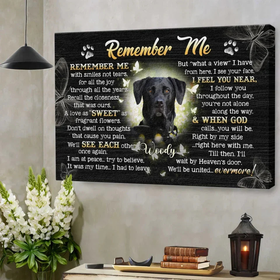Pet Loss Gift – Custom Canvas with “Remember Me” Poem - PersonalizedFury