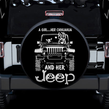 A Girl And Her Chihuahua Jeep Car Spare Tire Cover