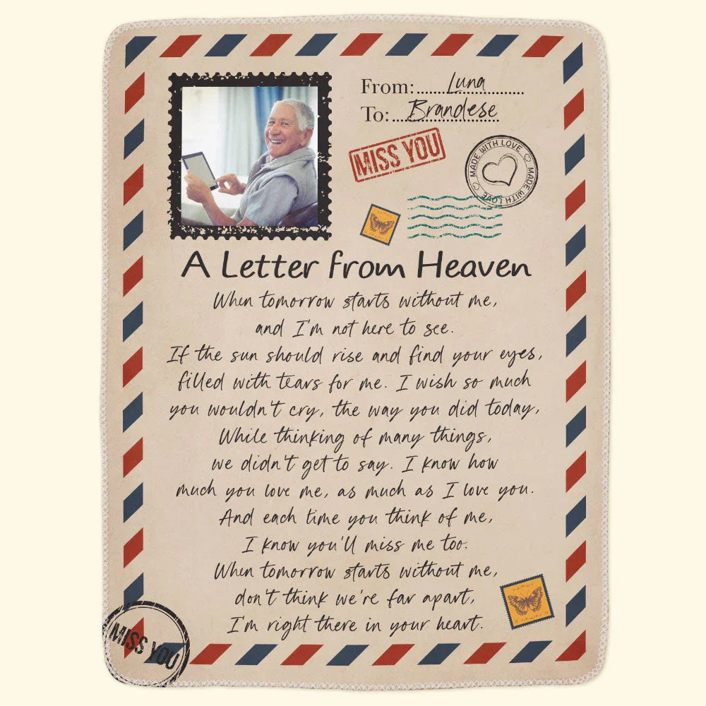A Letter From Heaven - Personalized Photo Blanket