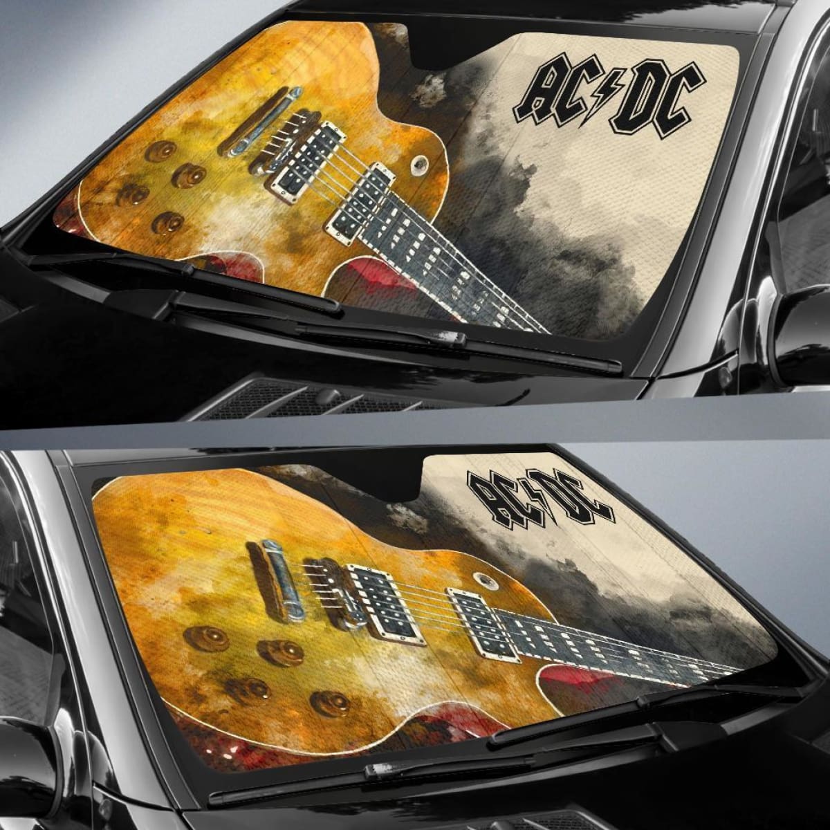 ACDC Car Auto Sun Shade Guitar Rock Band Fan Universal Fit 174503
