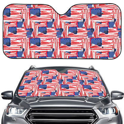 Abstract American Flag Print Car Windshield Sun Shade