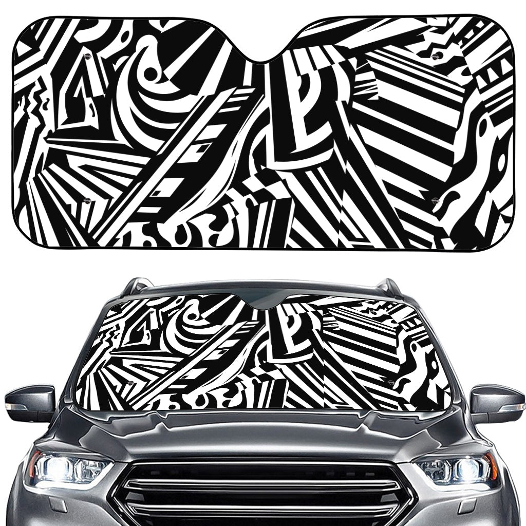 Abstract Dazzle Pattern Print Car Windshield Sun Shade