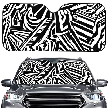 Abstract Dazzle Pattern Print Car Windshield Sun Shade