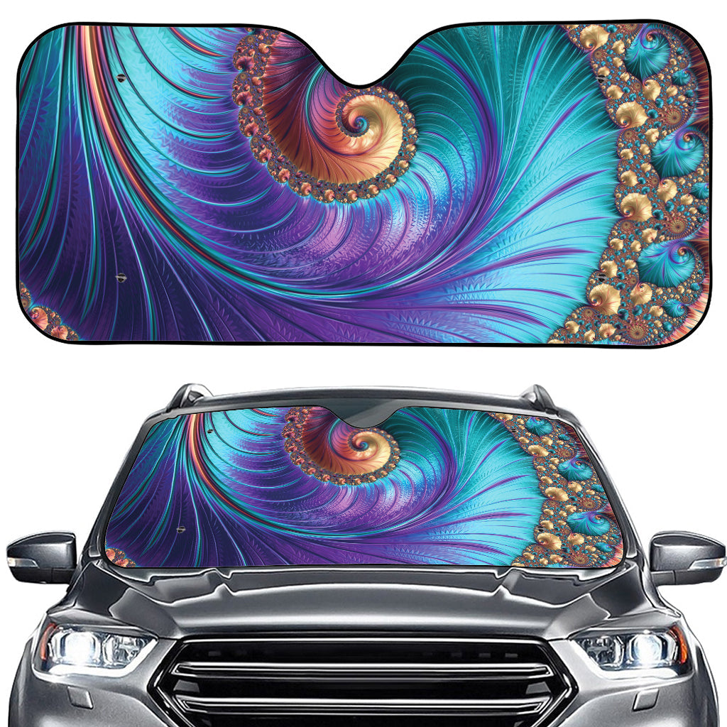 Abstract Fractal Print Car Windshield Sun Shade