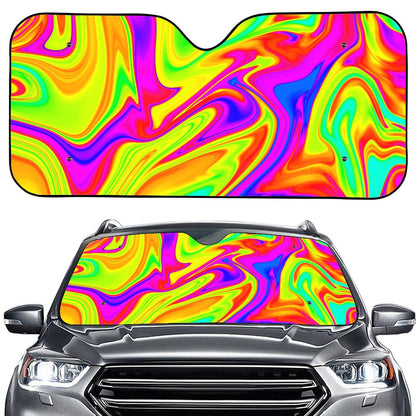 Abstract Liquid Trippy Print Car Windshield Sun Shade