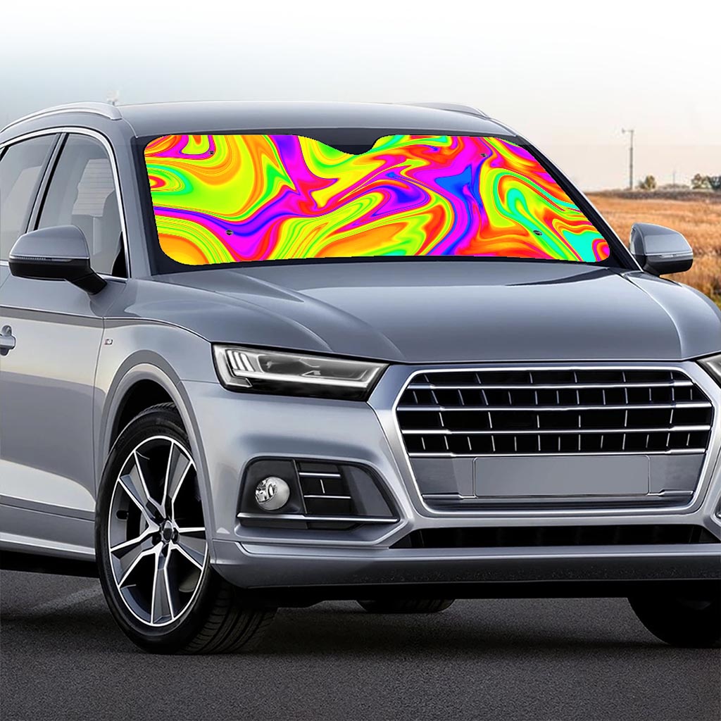 Abstract Liquid Trippy Print Car Windshield Sun Shade