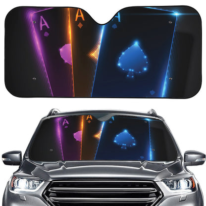 Ace Cards Print Car Windshield Sun Shade