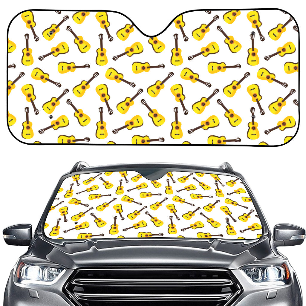 Acoustic Guitar Pattern Print Car Windshield Sun Shade