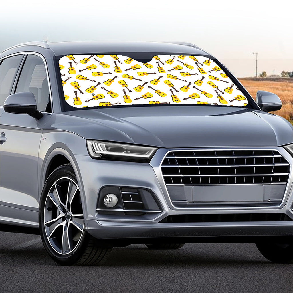 Acoustic Guitar Pattern Print Car Windshield Sun Shade