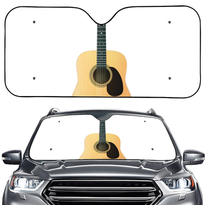 Acoustic Guitar Print Car Windshield Sun Shade