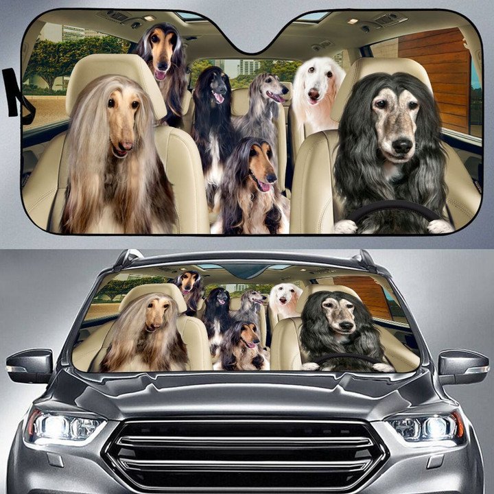 Afghan Hound Car All Over Printed 3D Sun Shade