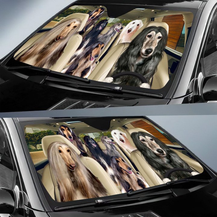 Afghan Hound Car All Over Printed 3D Sun Shade